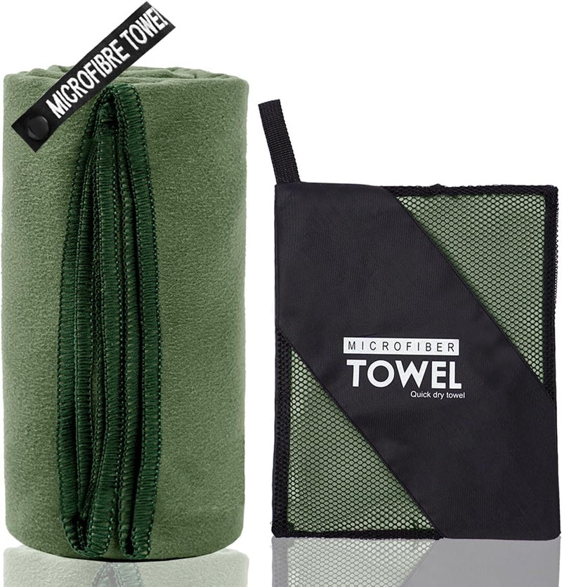 ZIUDBOC Microfiber Travel Towel, Soft Lightweight Quick Dry Towel, Super Absorbent Compact Travel & Sports & Beach Towels for Camping, Backpack, Gym, Swimming, Yoga, Hiking (XXL:40"×72" -ArmyGreen) - Image 2